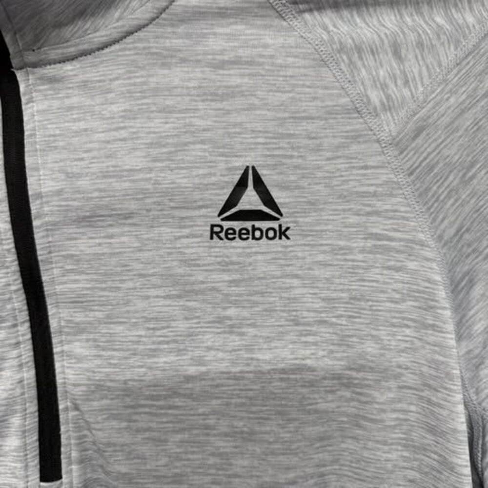 Reebok Mens 1/4 Zip Pullover Sweatshirt Gray 2XL